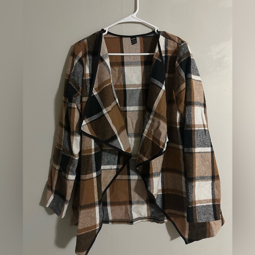 SHEIN Brown and Black Striped Cardigan